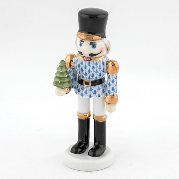 NUTCRACKER WITH CHRISTMAS TREE - BLUE