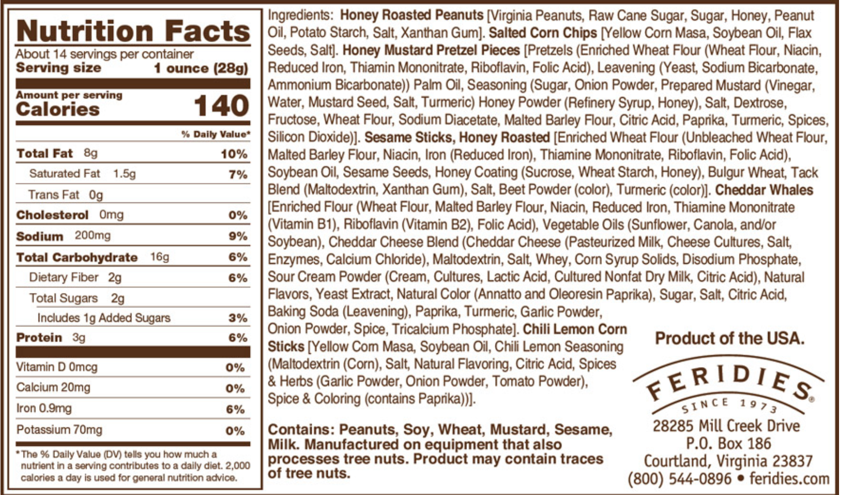 14 oz Can - 5 O'Clock Crunch Snack Mix