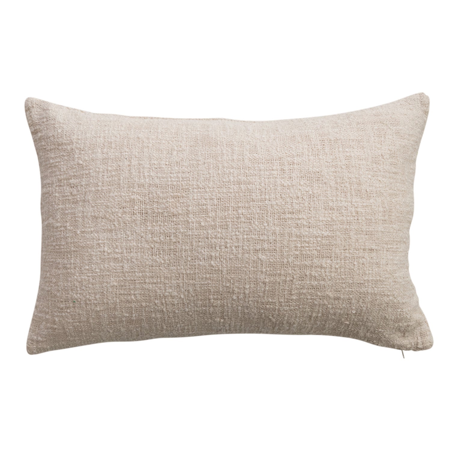 Beige textured pillow on a white background