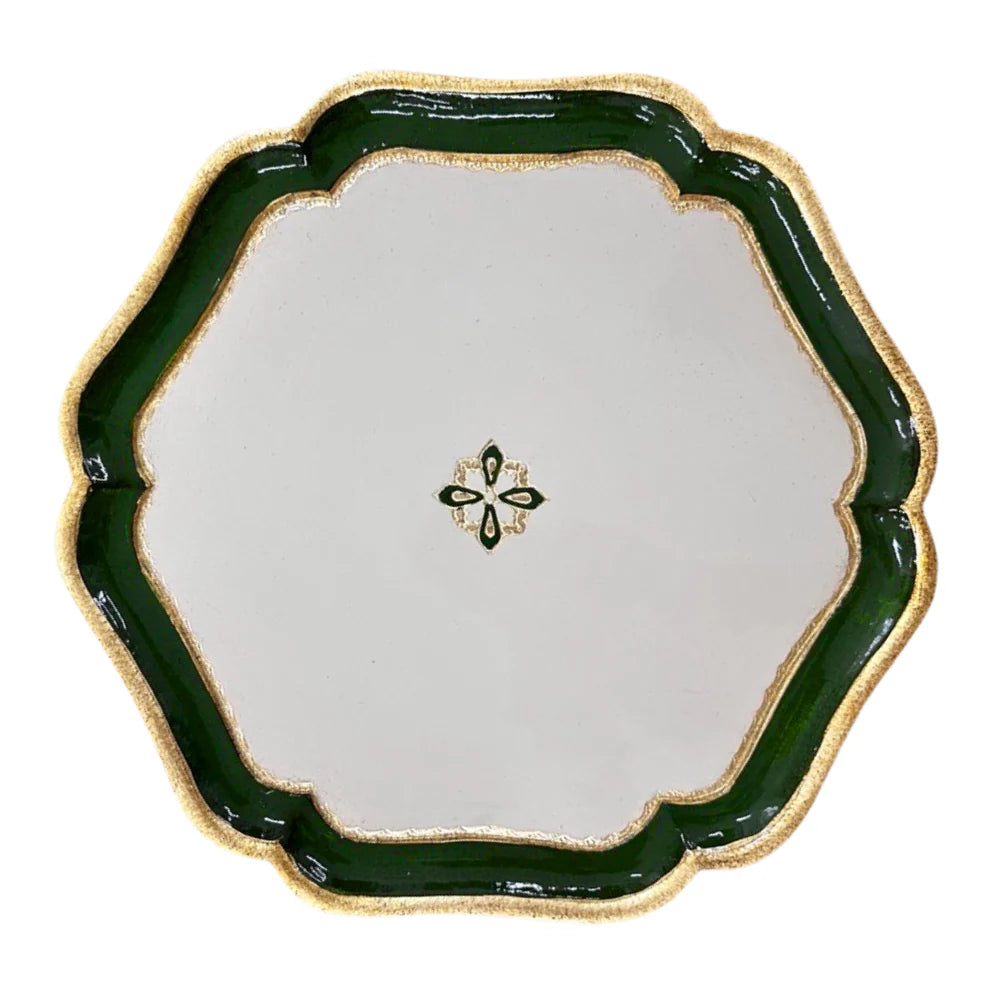 Large Green Florentino Baroque Wooden Charger/Tray