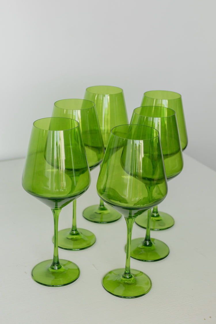 Estelle Colored Wine Stemware {Forest Green}_Bundle
