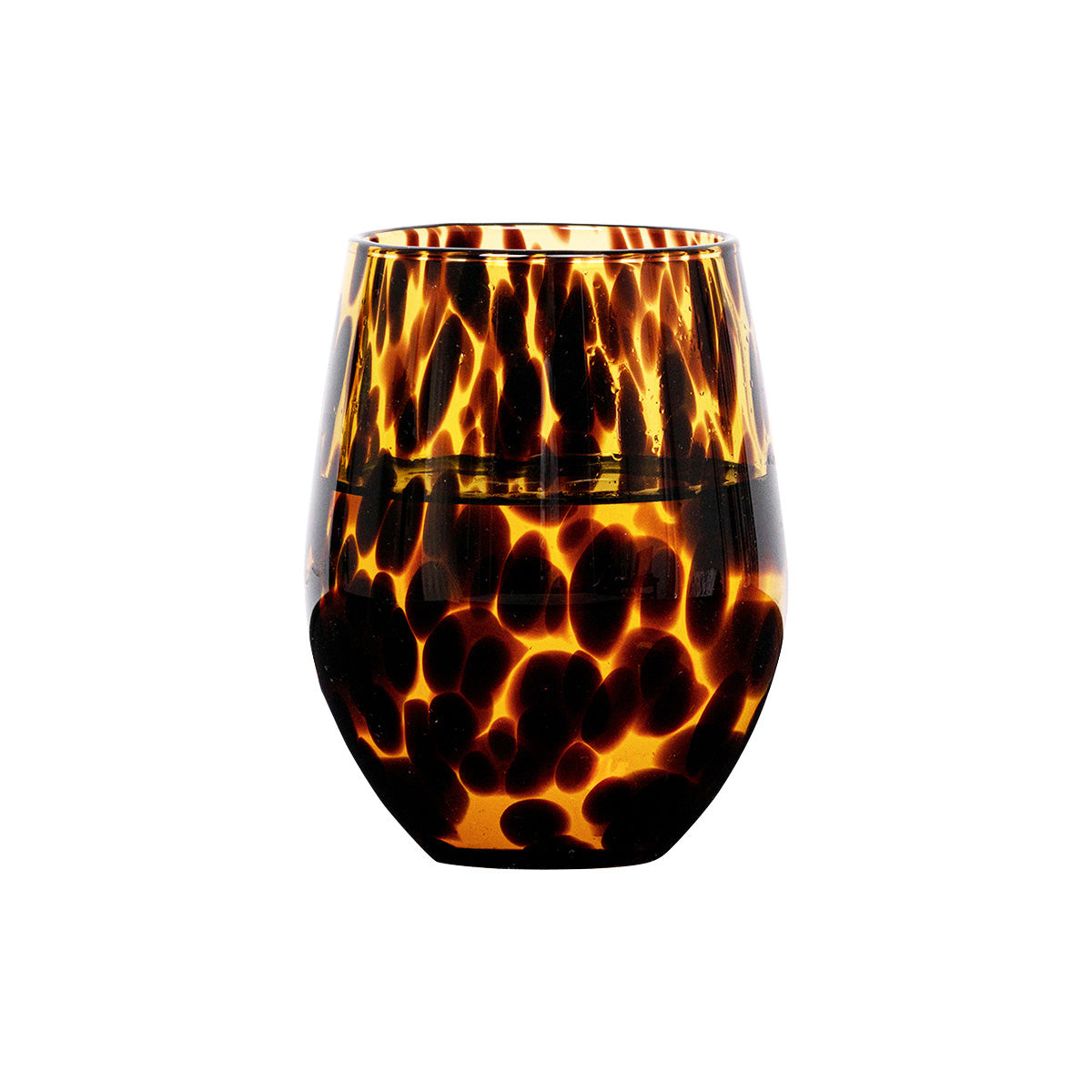 Puro Stemless Wine Glass - Tortoiseshell