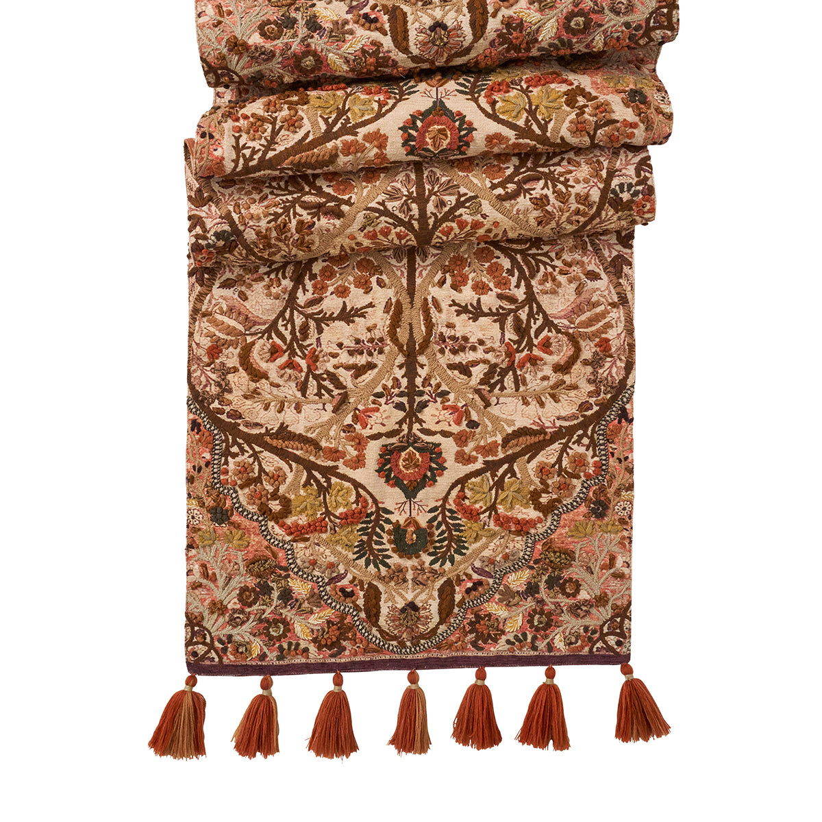 Willa Embroidered 18" x 90" Table Runner - Amber