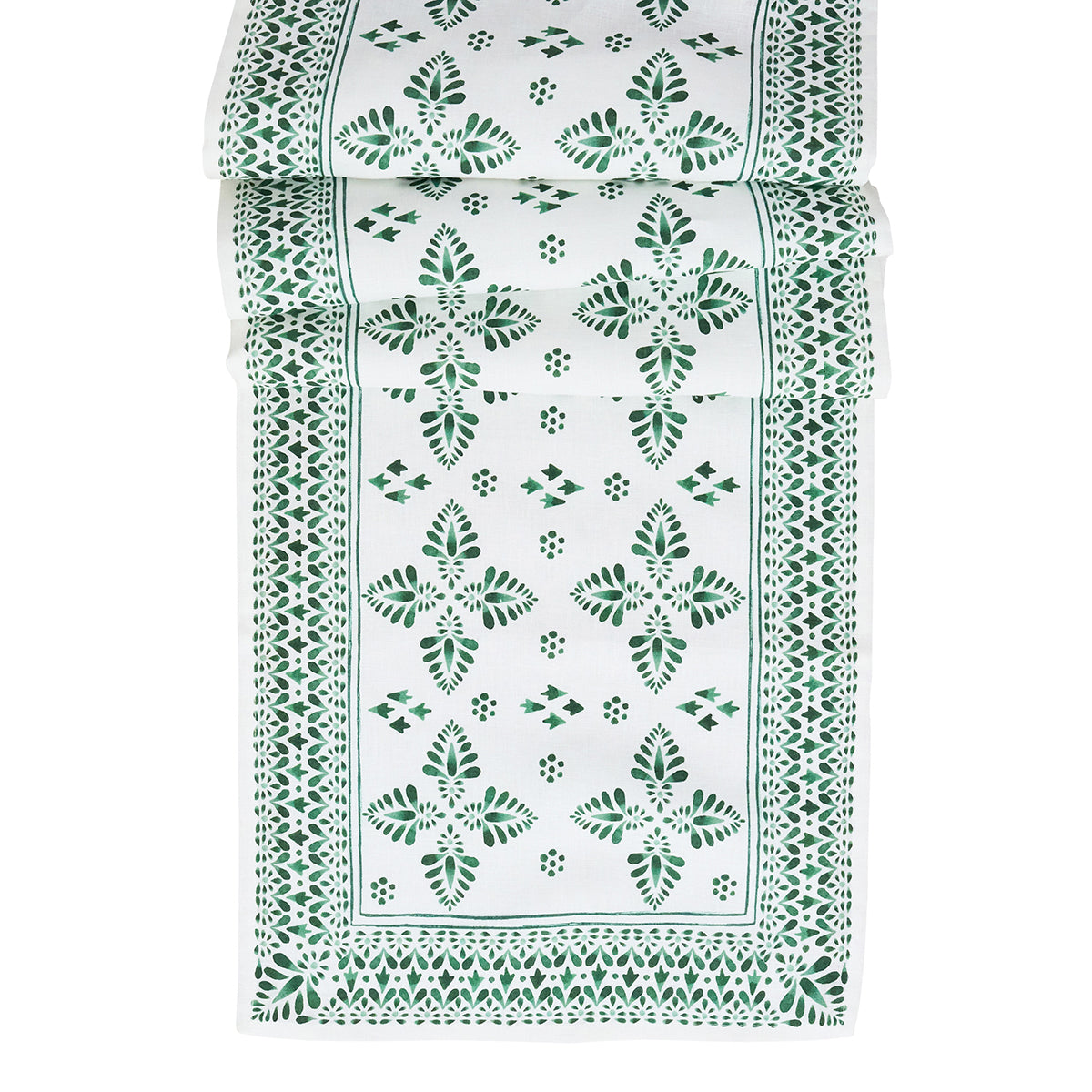 Iberian Border 18"x90" Table Runner - Evergreen