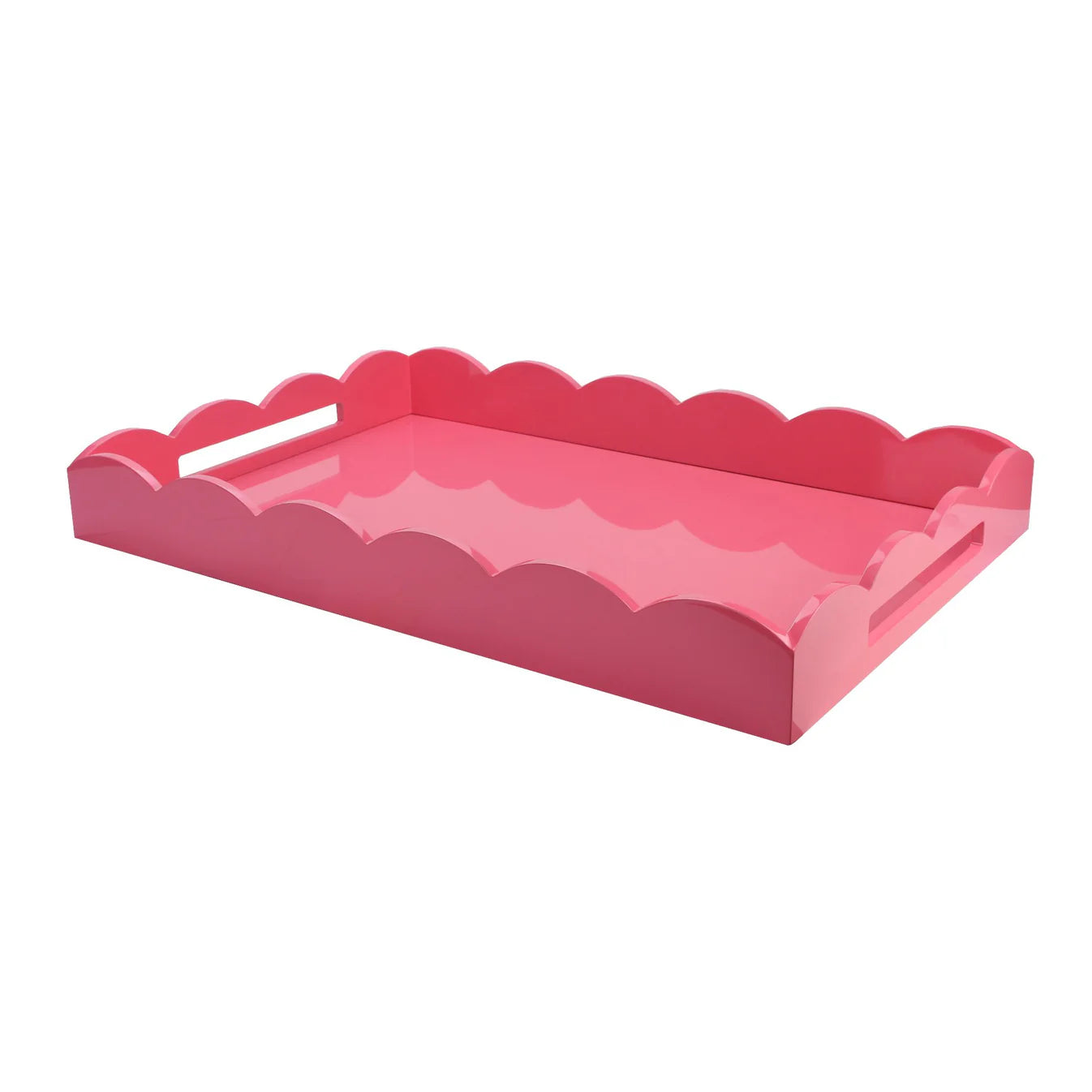 Large Pink Scalloped Serving Tray