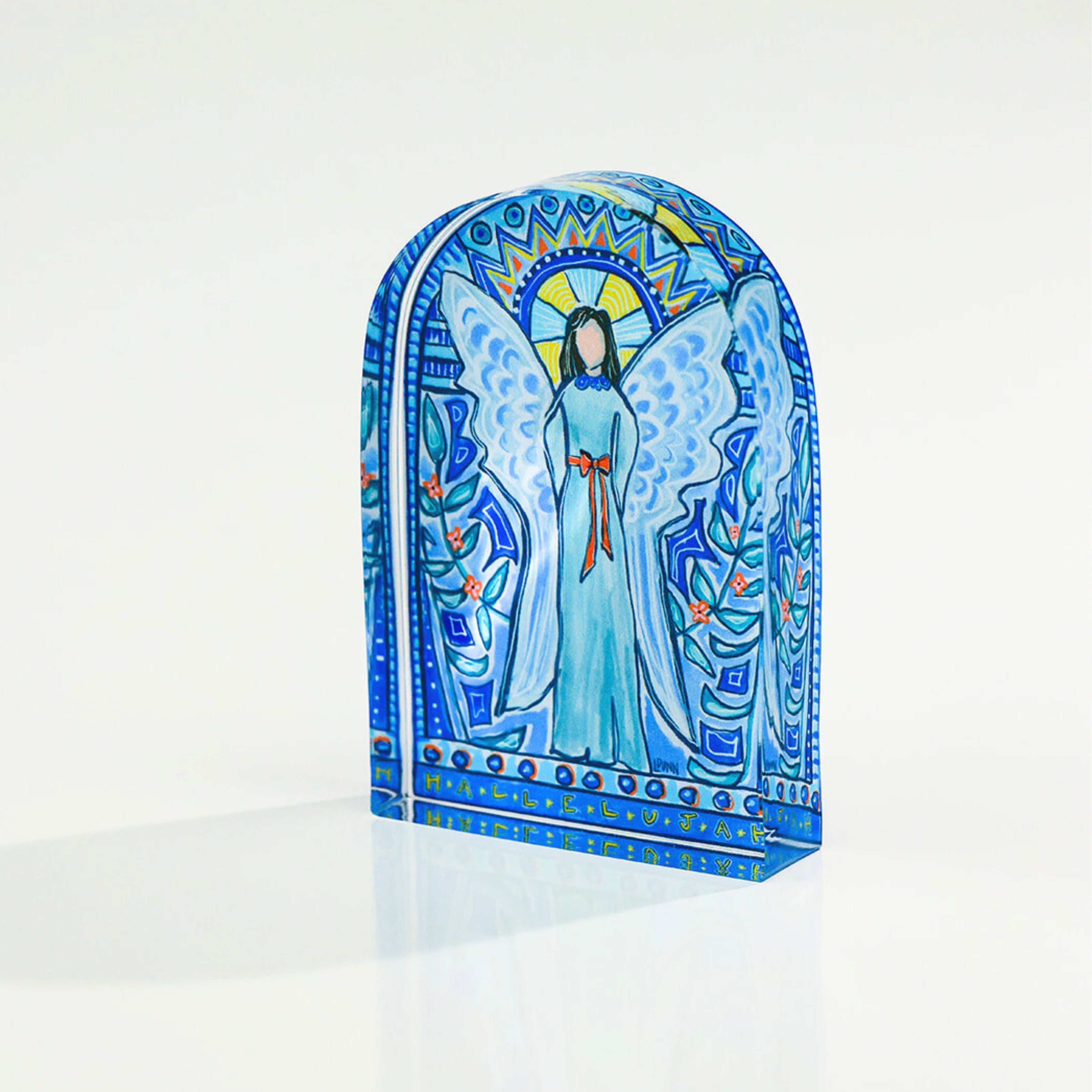 Blue Stained Glass Acrylic Angel