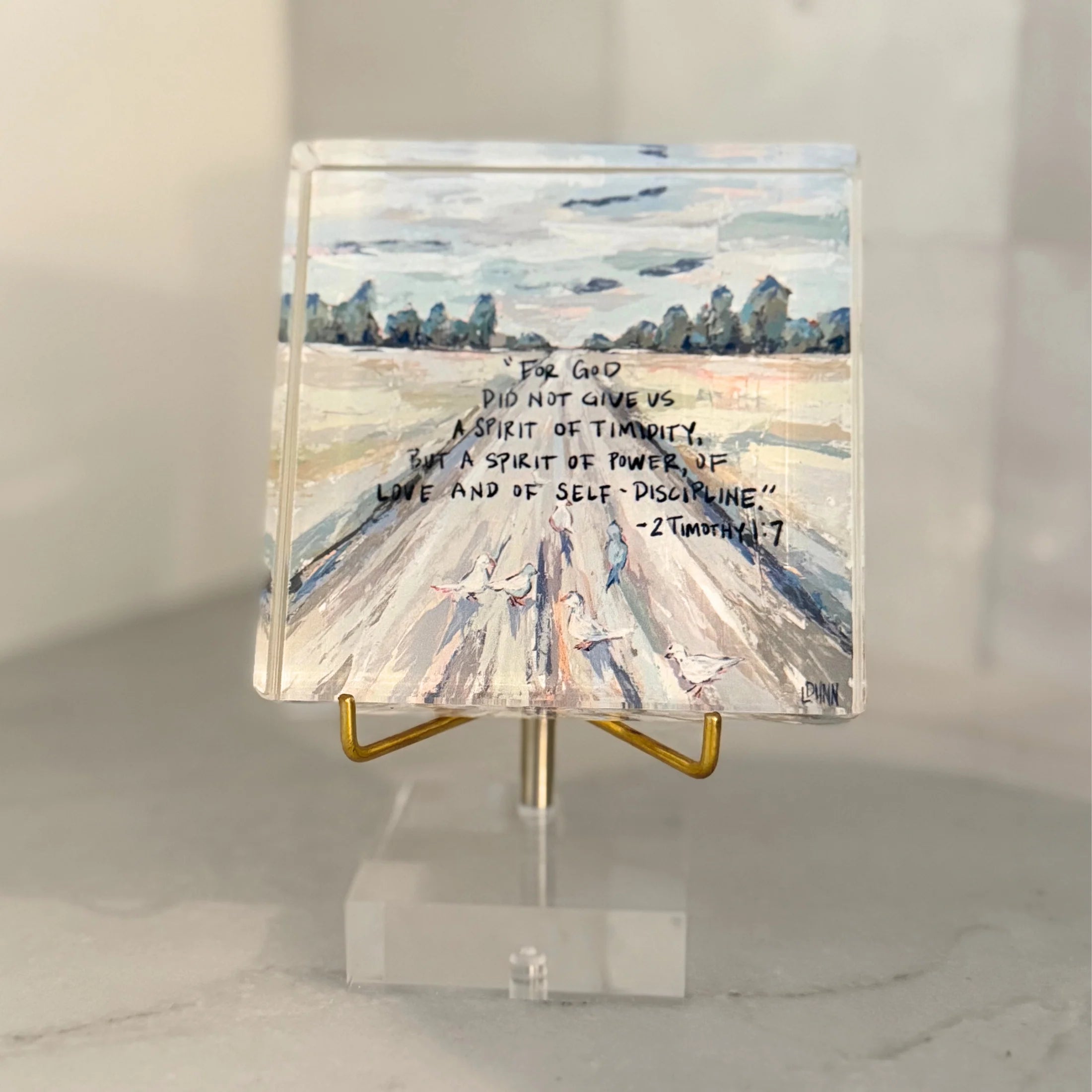 2 Timothy 1:7 Acrylic Scripture Block