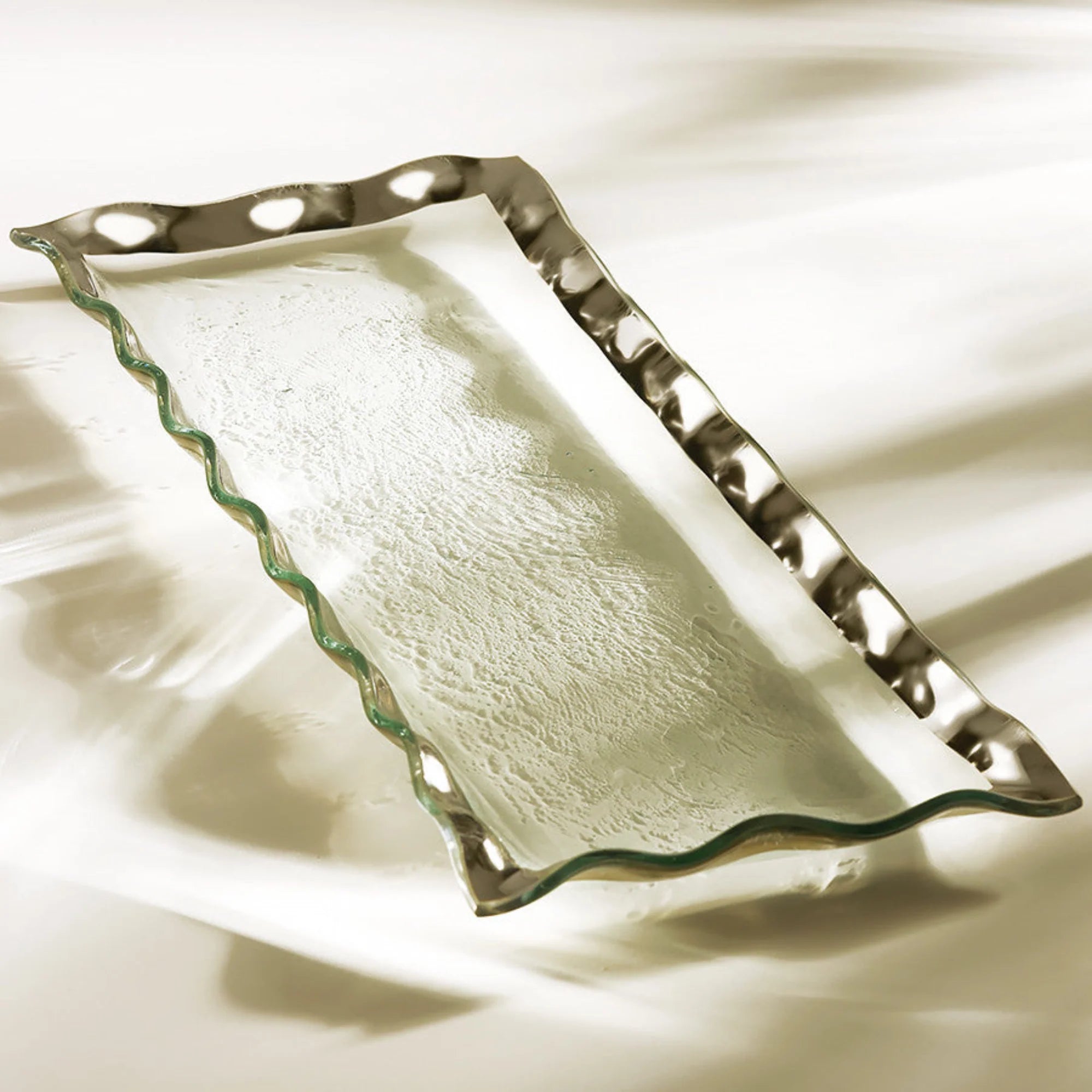 Ruffle Rectangular Tray - Gold