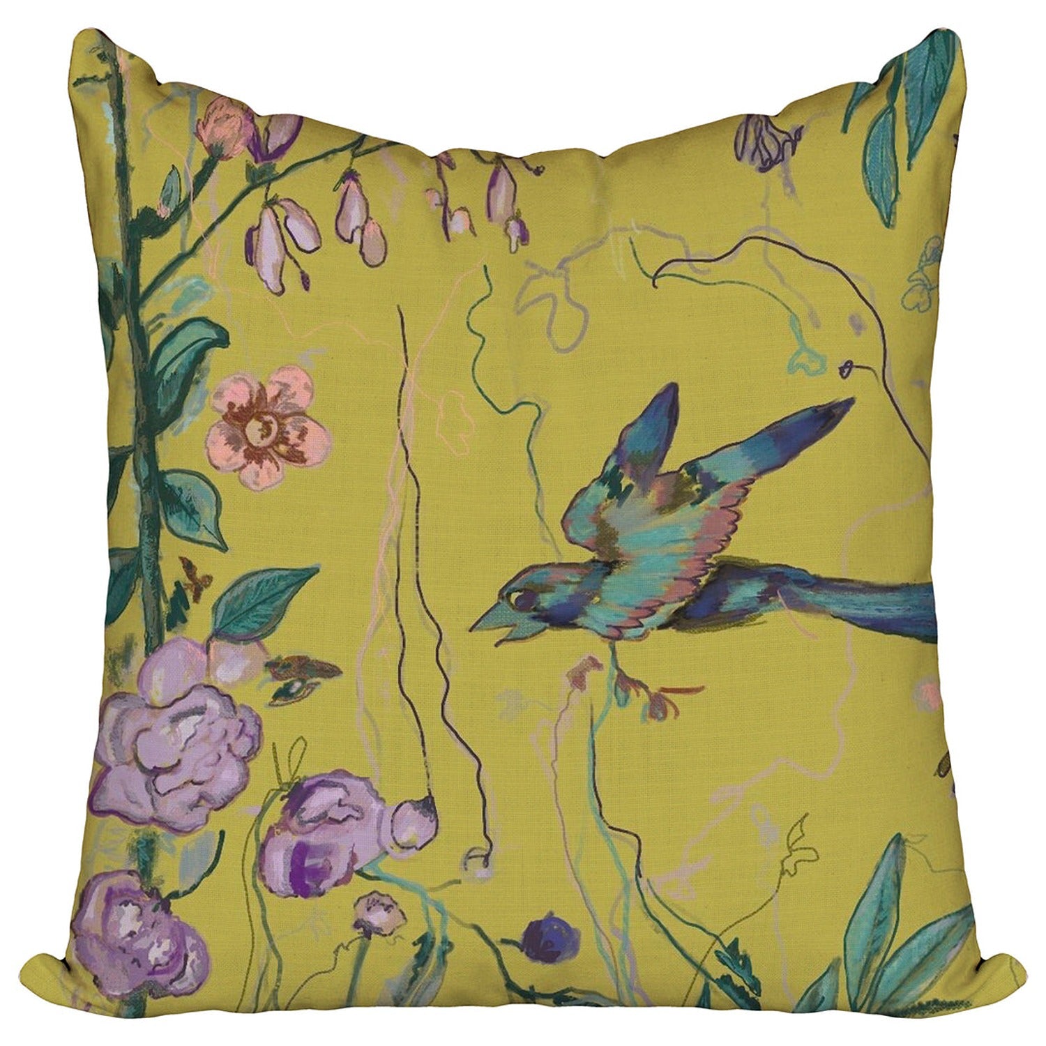 Birds of a Feather Lime Pillow