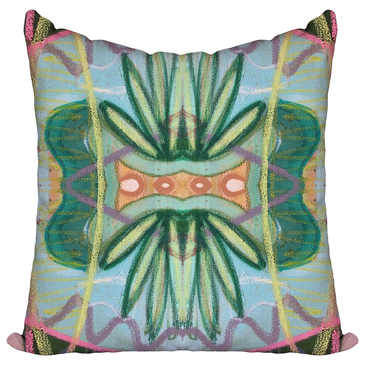 Ferns in Aqua Pillow