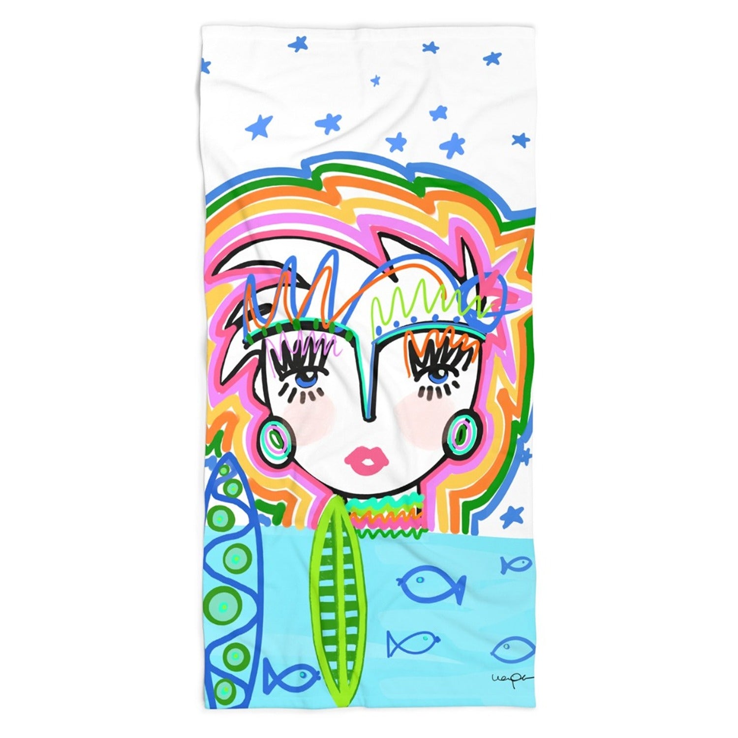 Surf Side Chica Beach Towel