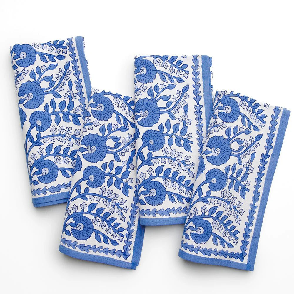 Cactus Flower Blue Napkin | Set of 4