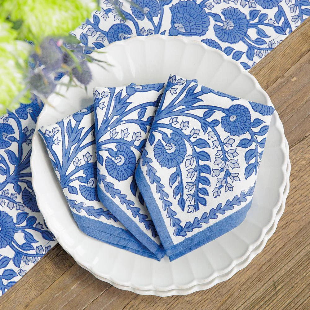 Cactus Flower Blue Napkin | Set of 4