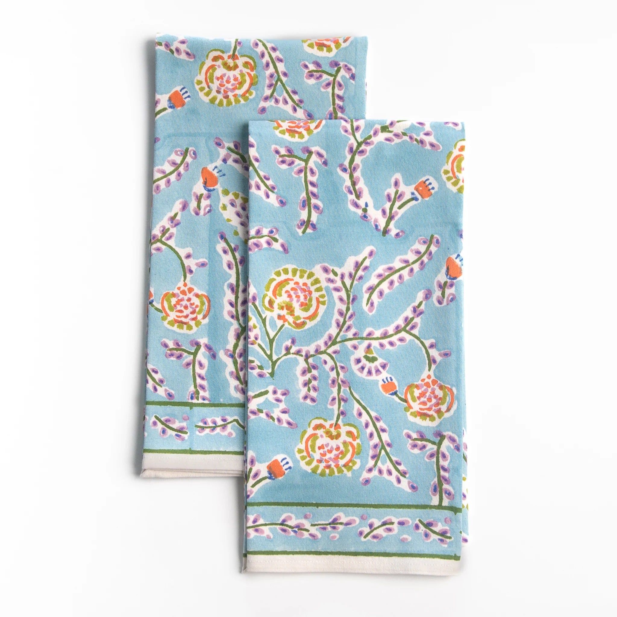 Climbing Dahlia Sky Blue Tea Towel
