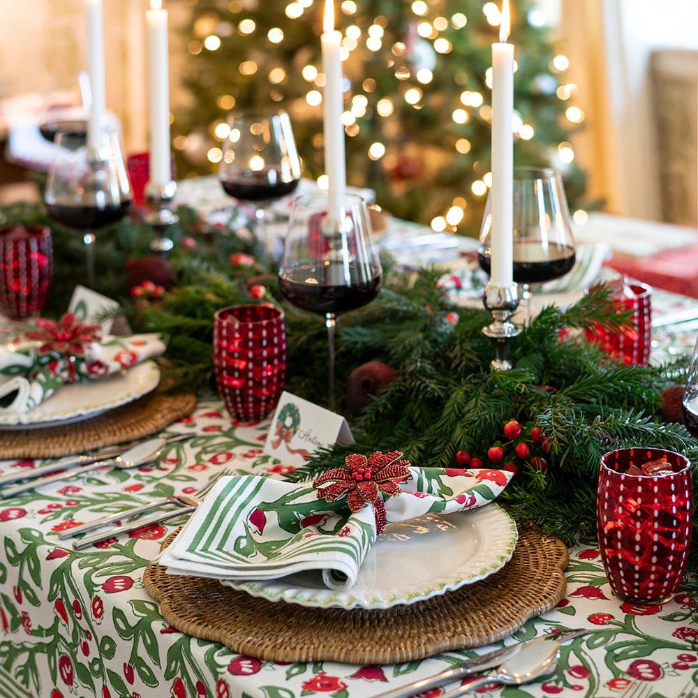 Emma Red & Green Napkin | Set of 4