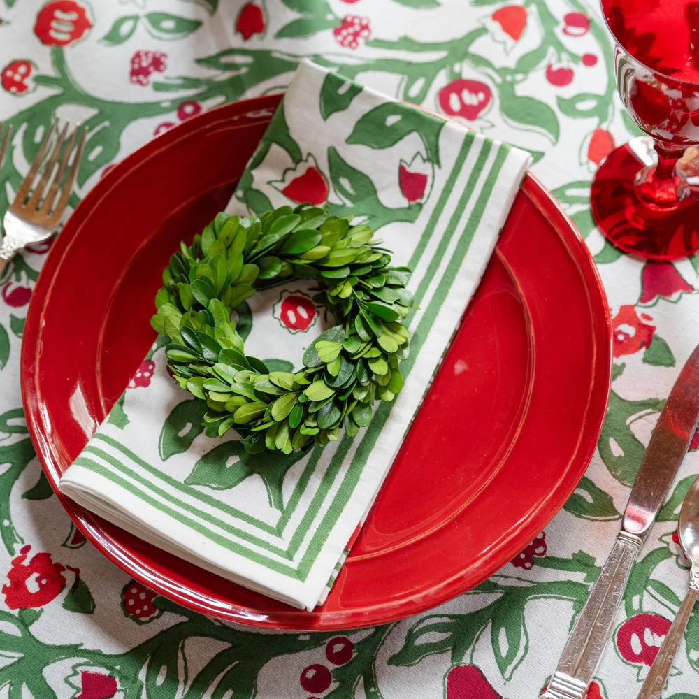 Emma Red & Green Napkin | Set of 4