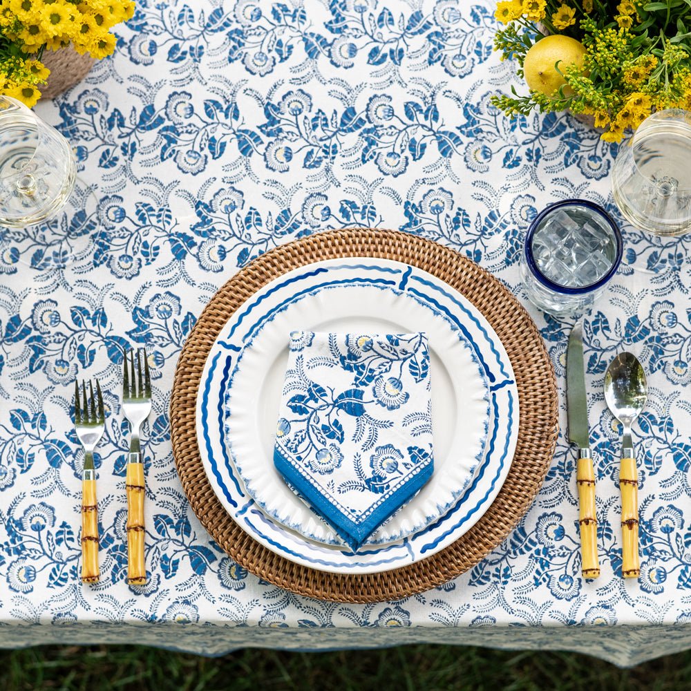 Gardenia Vine Azure Napkin | Set Of 4