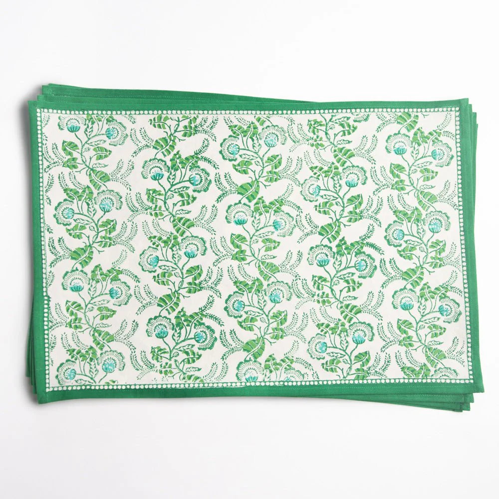 Gardenia Vine Emerald Placemats Set of 4