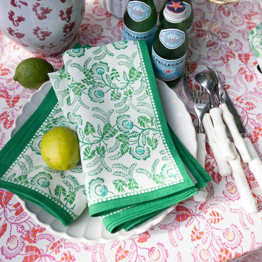 Gardenia Vine Emerald Napkin | Set Of 4