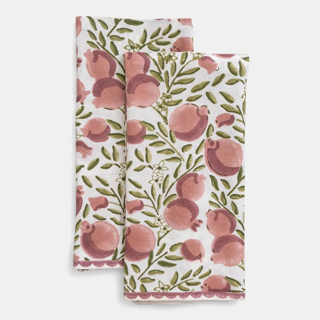 Pomegranate Vine Moss & Mauve Tea Towel