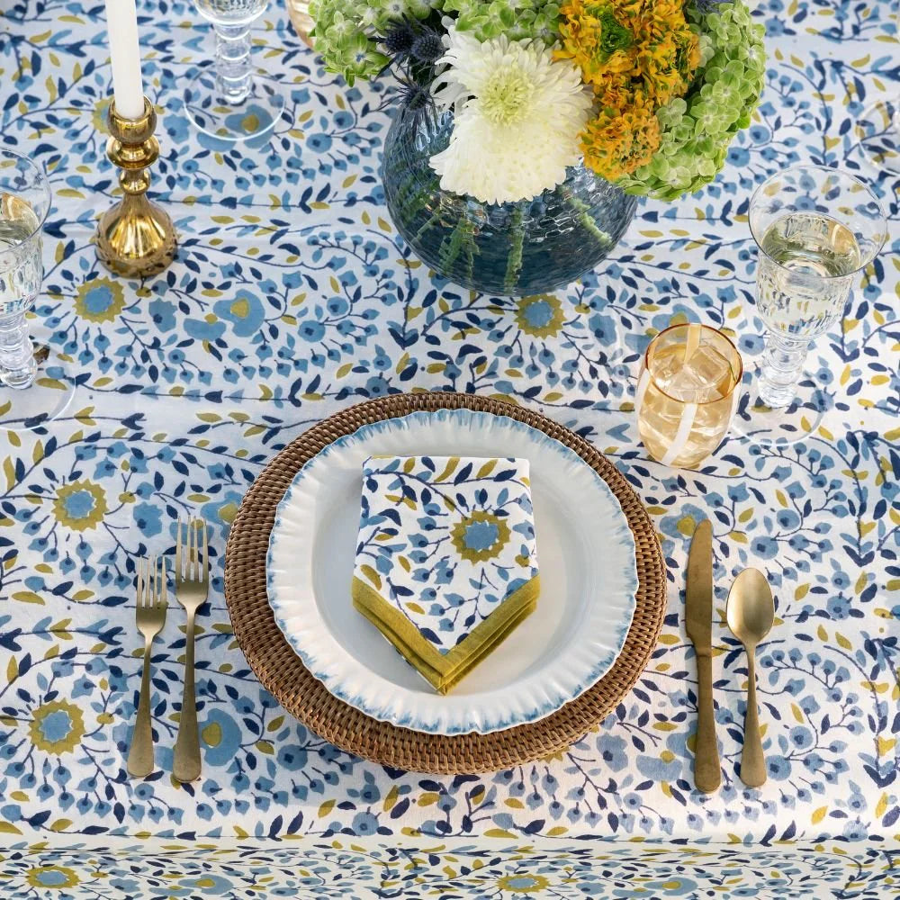 Starflower Blue & Ochre Napkin | Set of 4