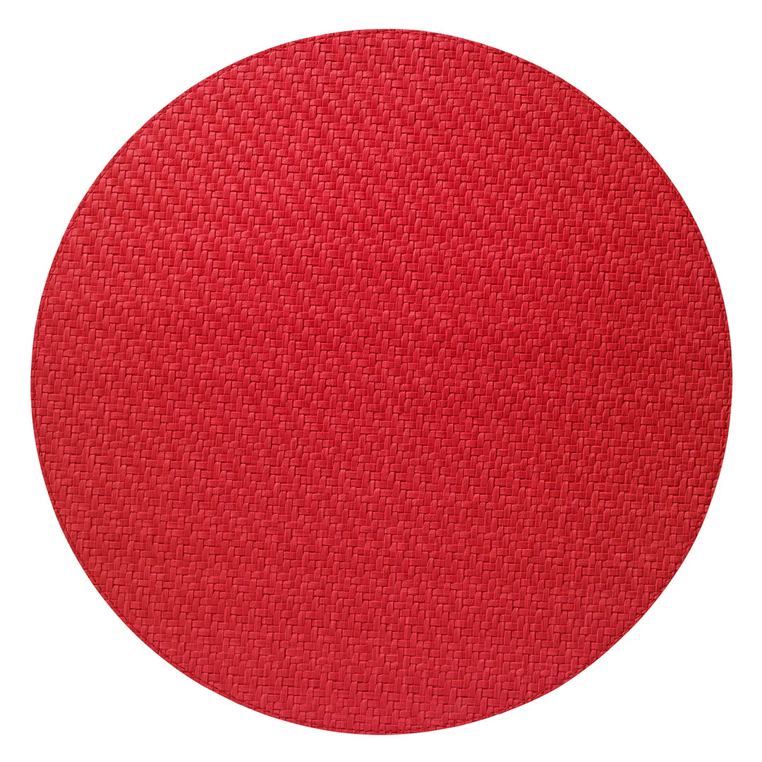 Wicker Round Vinyl Placemats | Set of 4