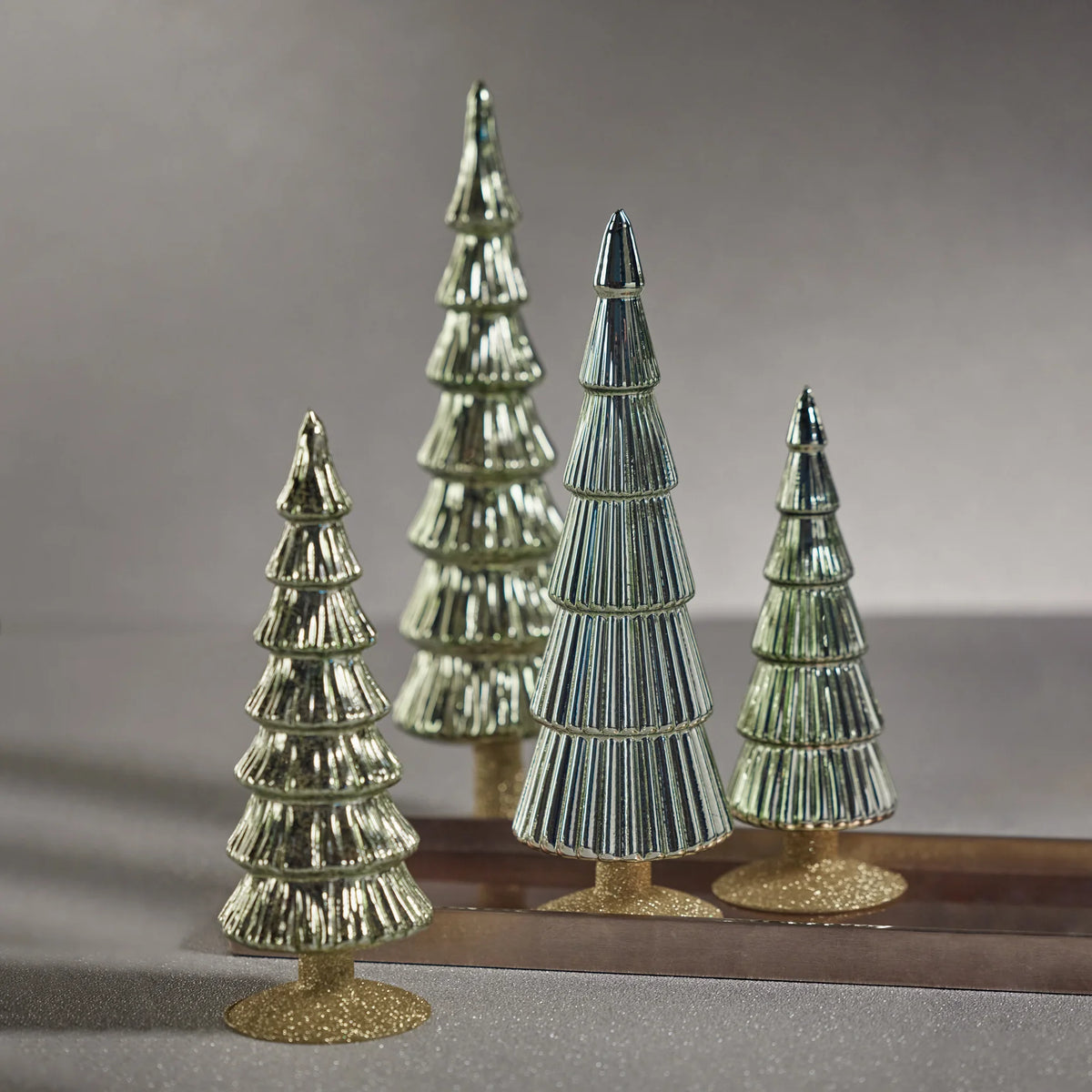 Alpine Glass Tree on Gold Glitter Base
