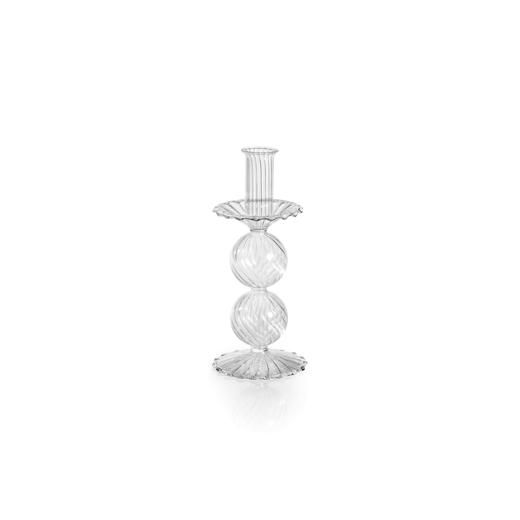 San Marco Swirl Glass Taper Holder - M