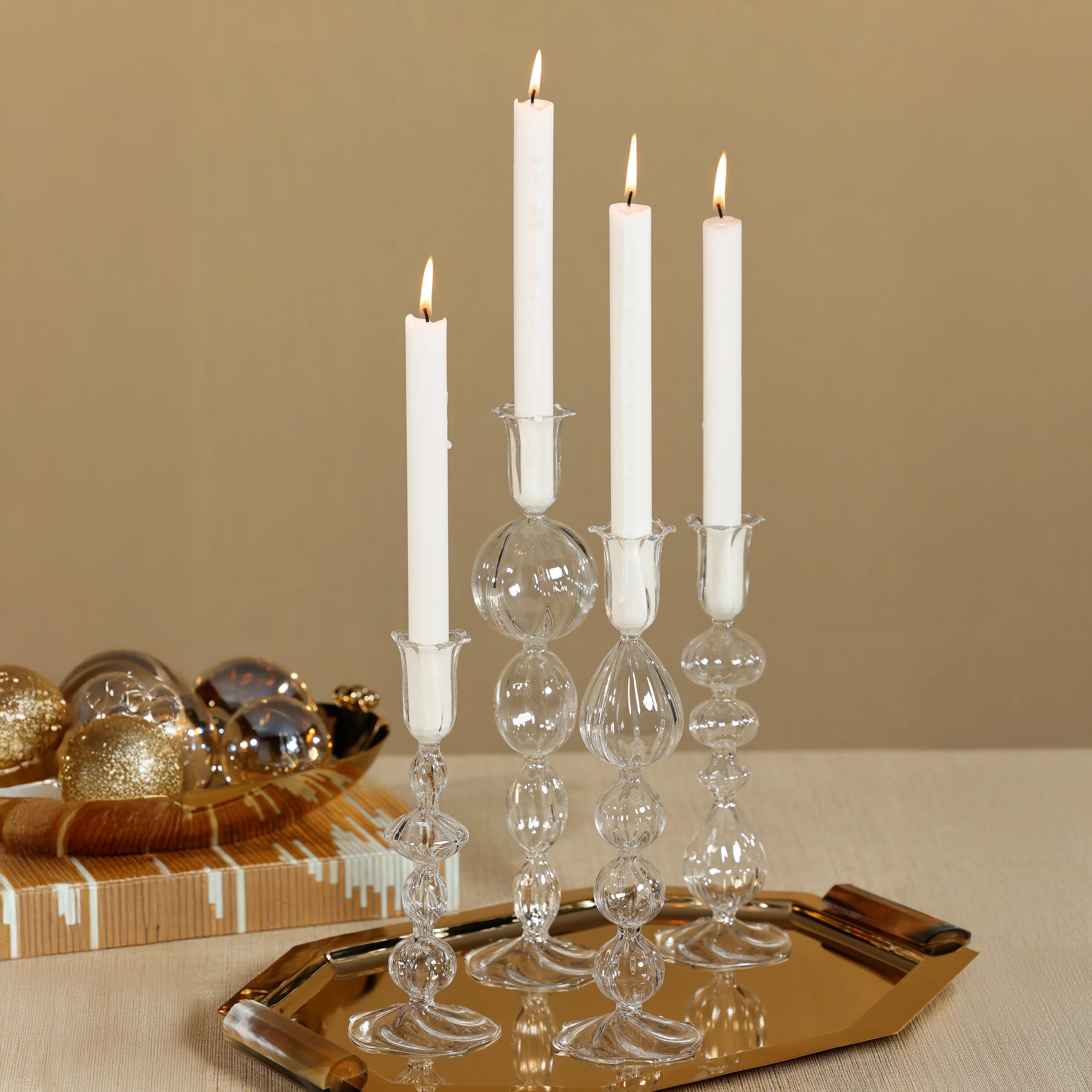 Marais Blown Glass Taper Candle Holder
