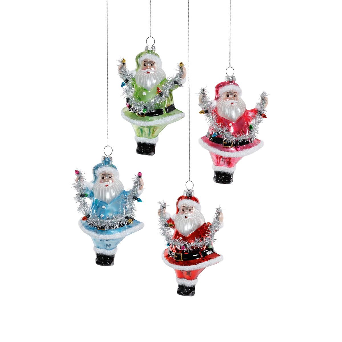 Glass Santa Ornament