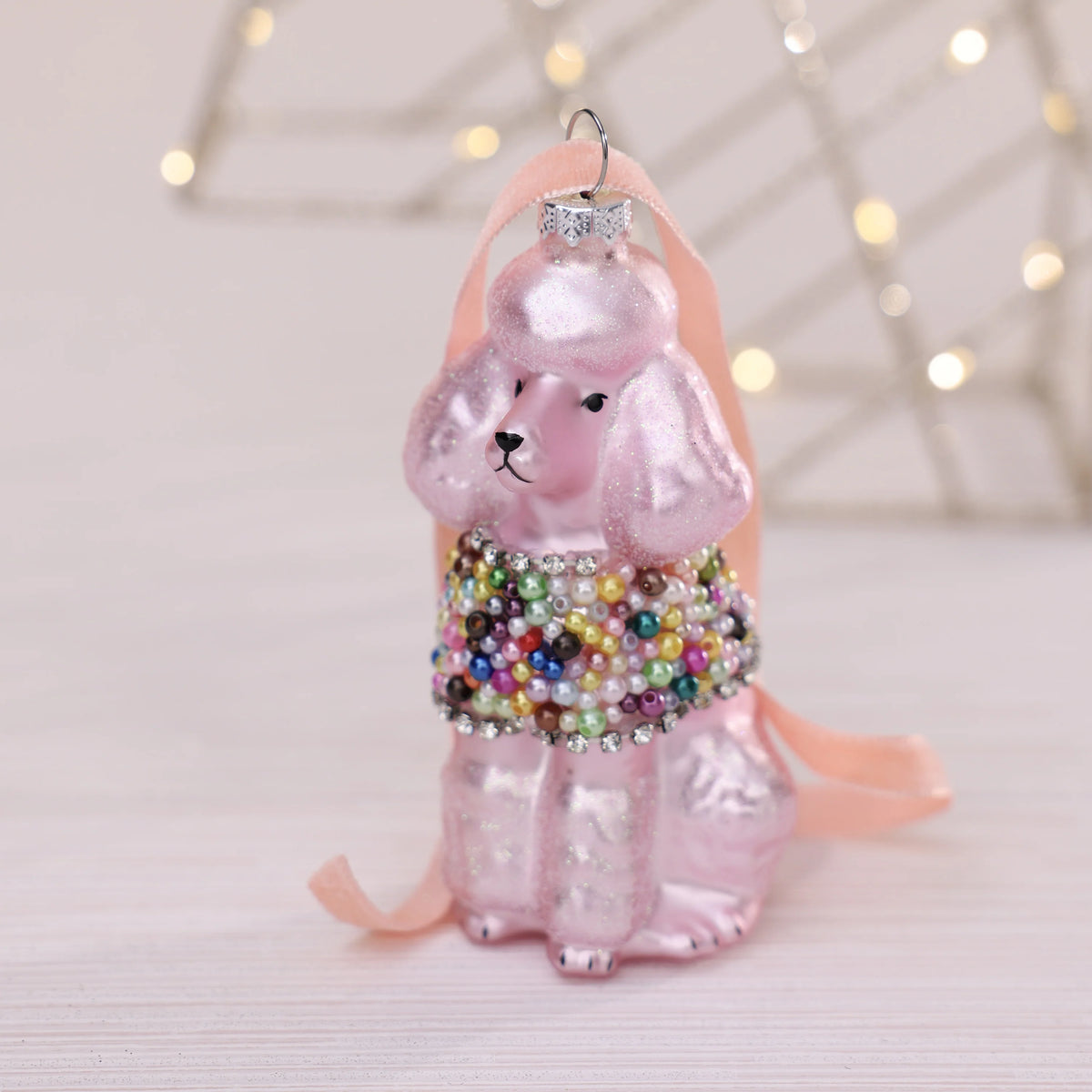 Glass Beaded Poodle Ornament