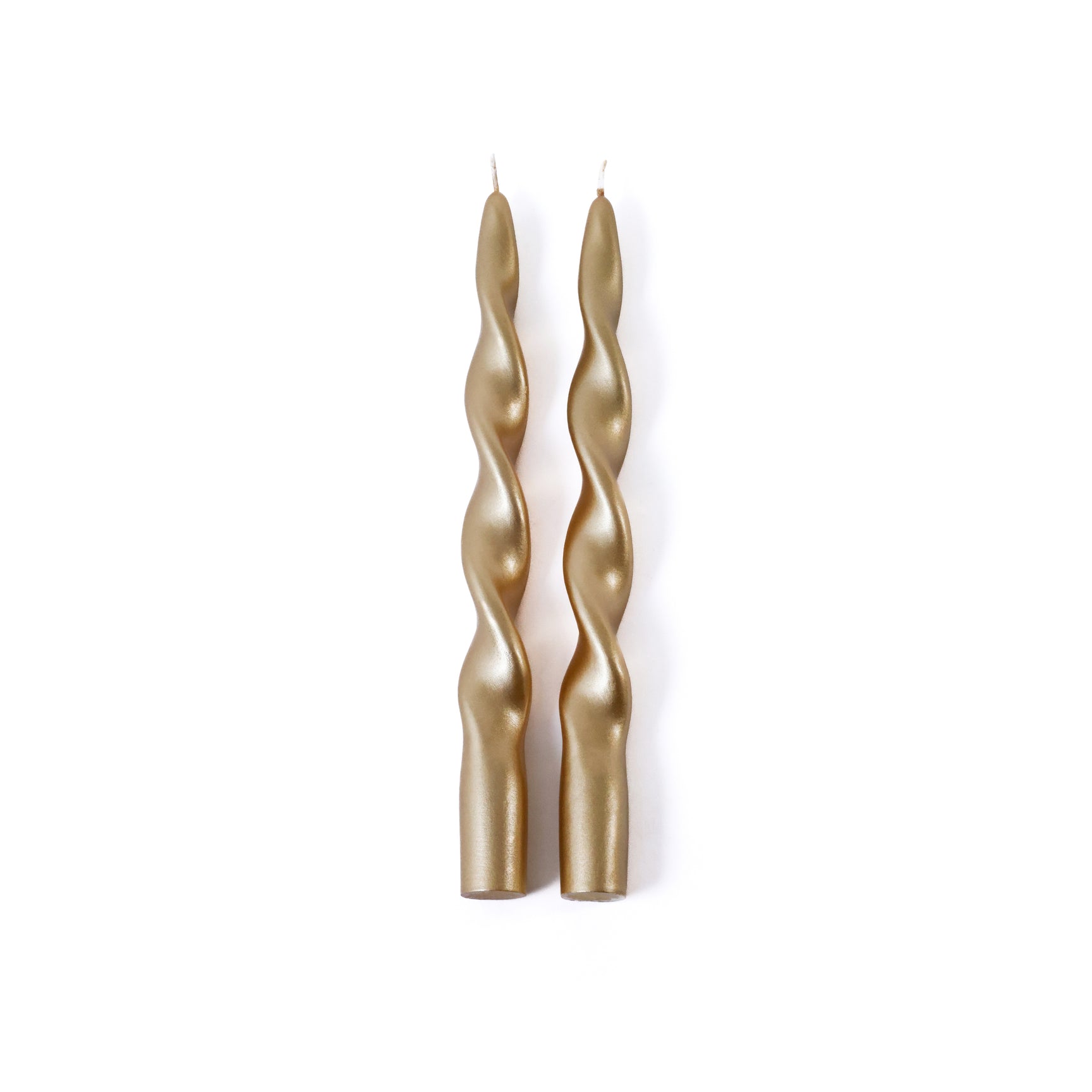 Metallic Twisted Taper Candle - Set of 2