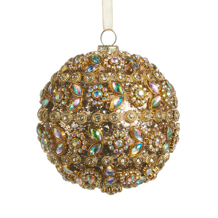 Gold Jewel Crusted Ball Ornament