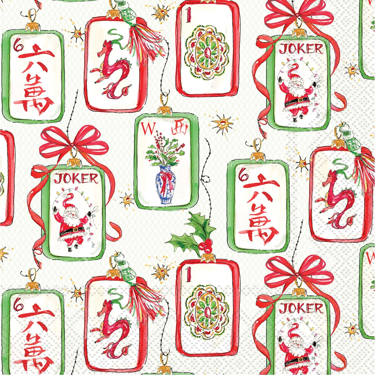 Mahjong and Santa Napkins