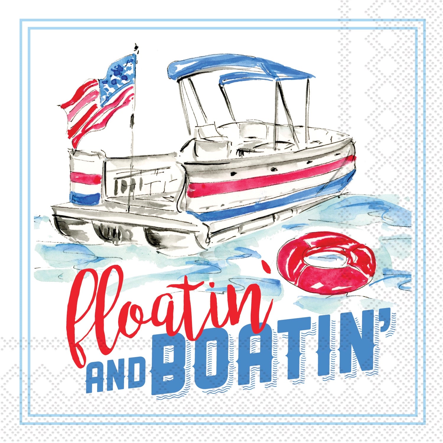 Floatin' and Boating Paper Cocktail Napkin