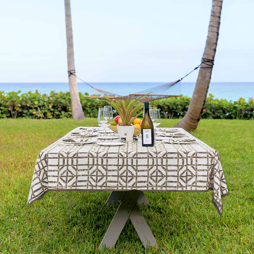 Brown Bamboo Tablecloth 55x55