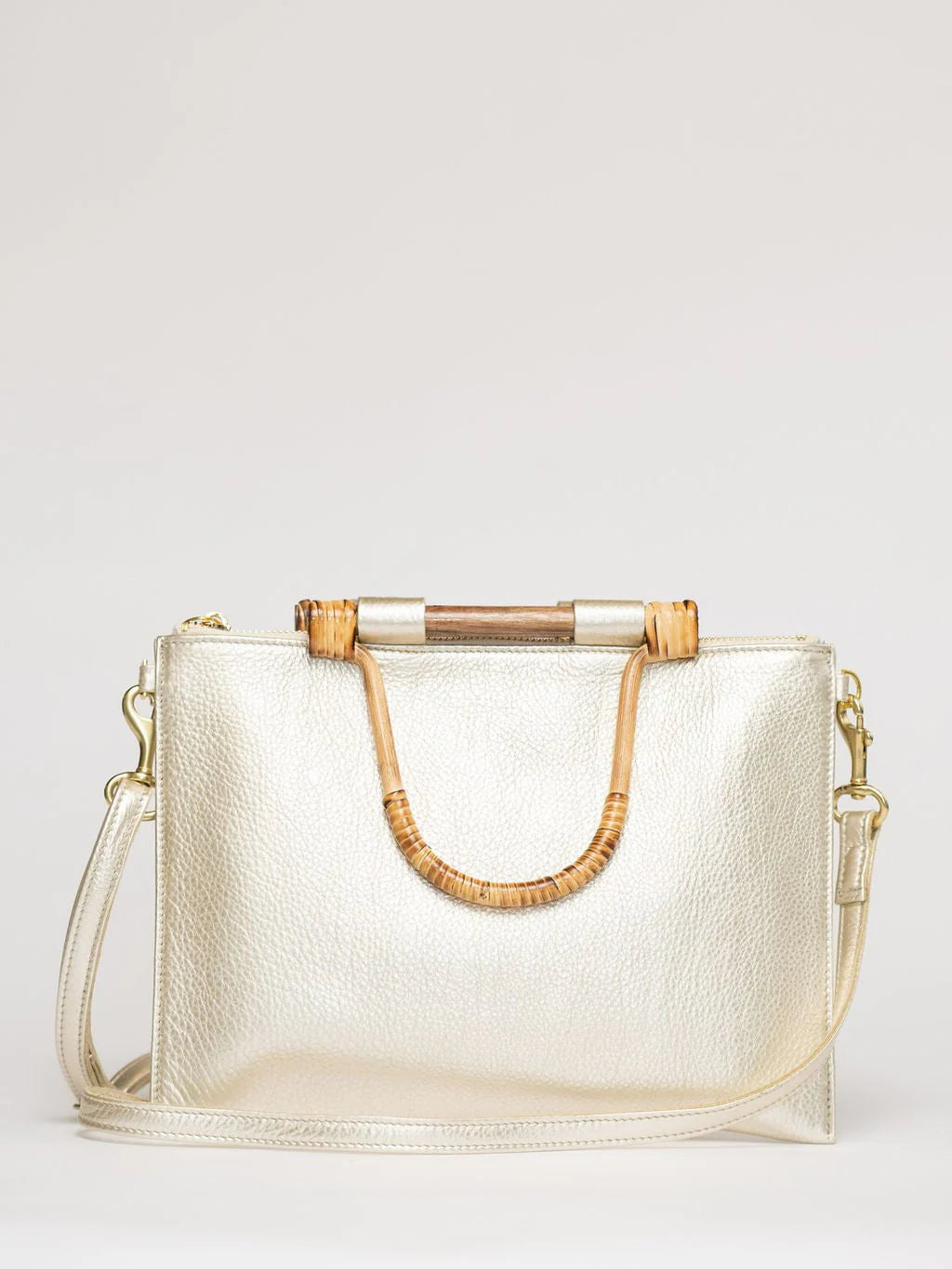 The Bamboo Clutch + Crossbody | Champagne