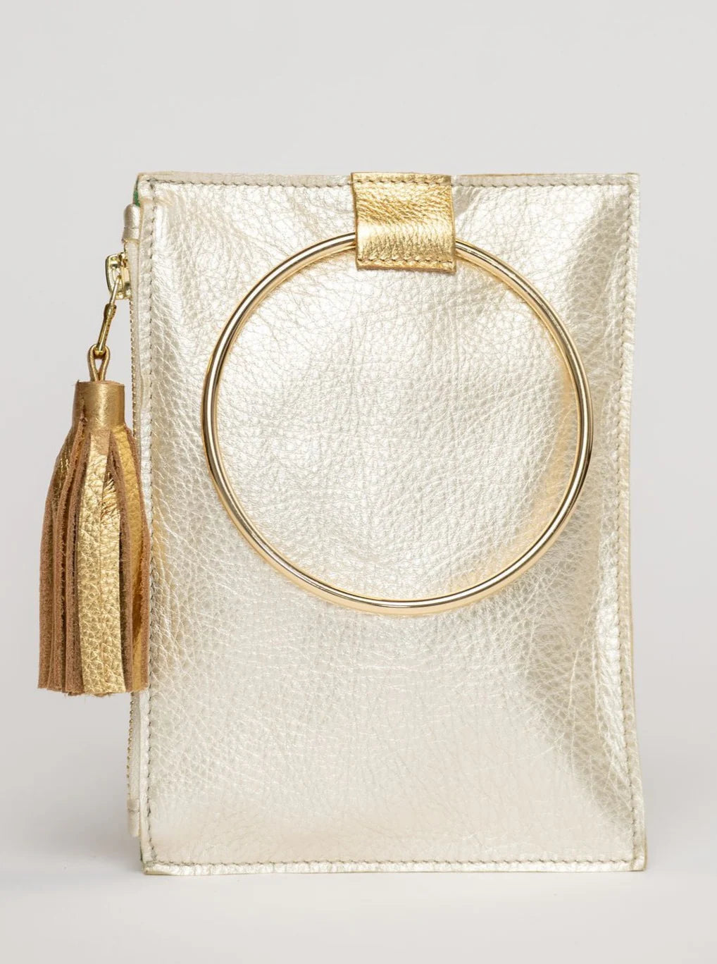 The Metal Ring Wristlet | Champagne
