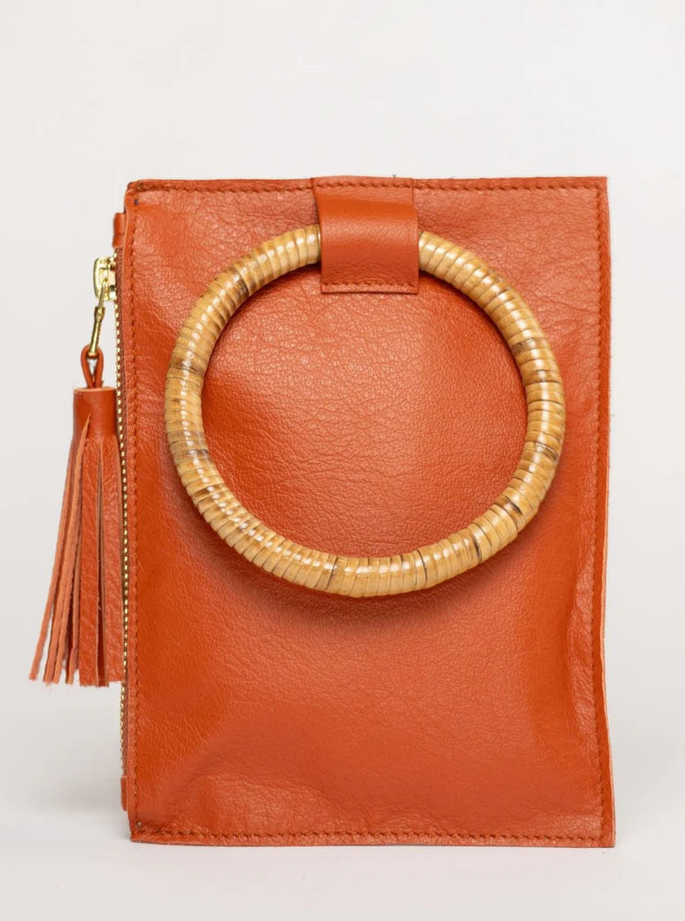 The Bamboo Ring Wristlet | Orange + Bamboo