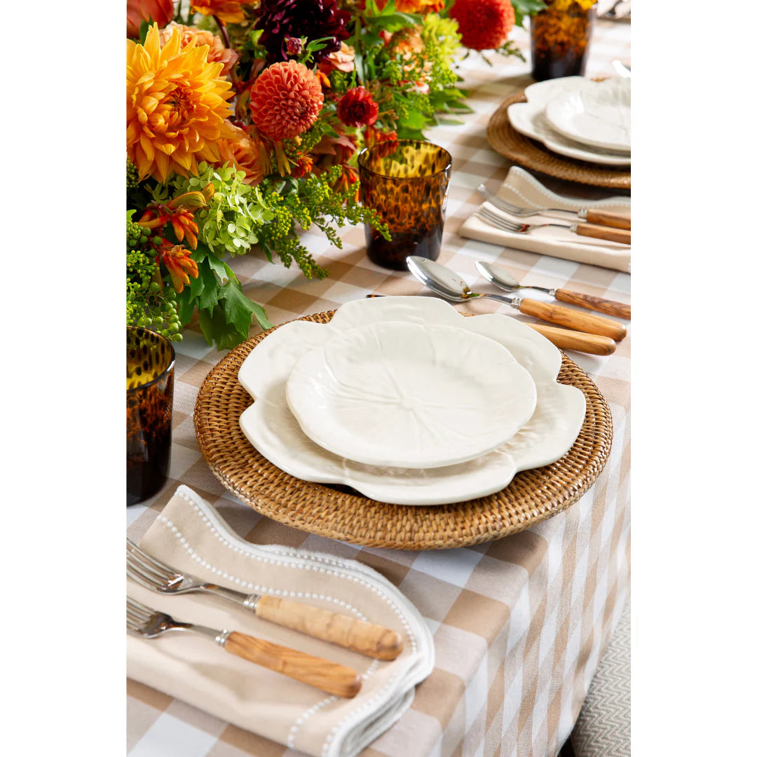 Beige Cabbage Charger Plate