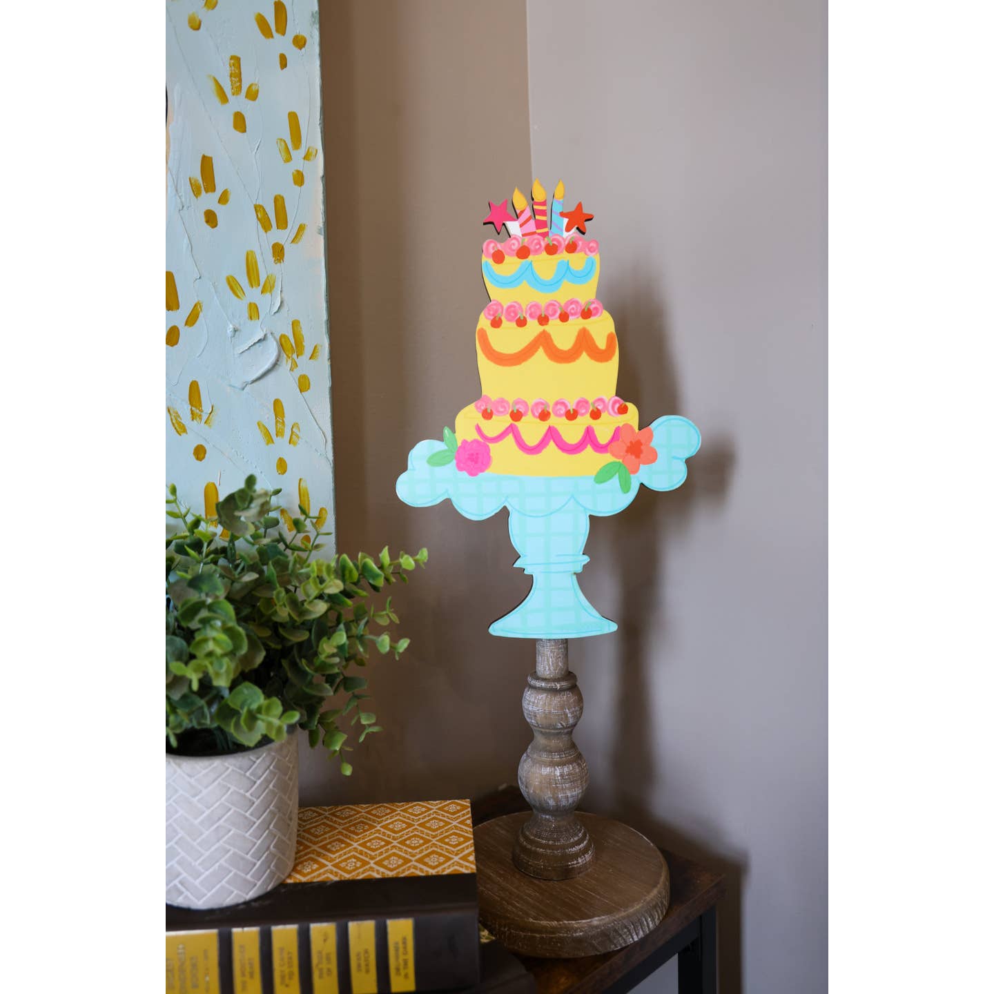 Colorful Tiered Birthday Cake Topper