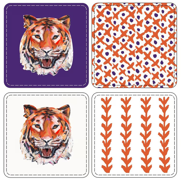 Clemson Tiger Game Day Coasters | Set of 4