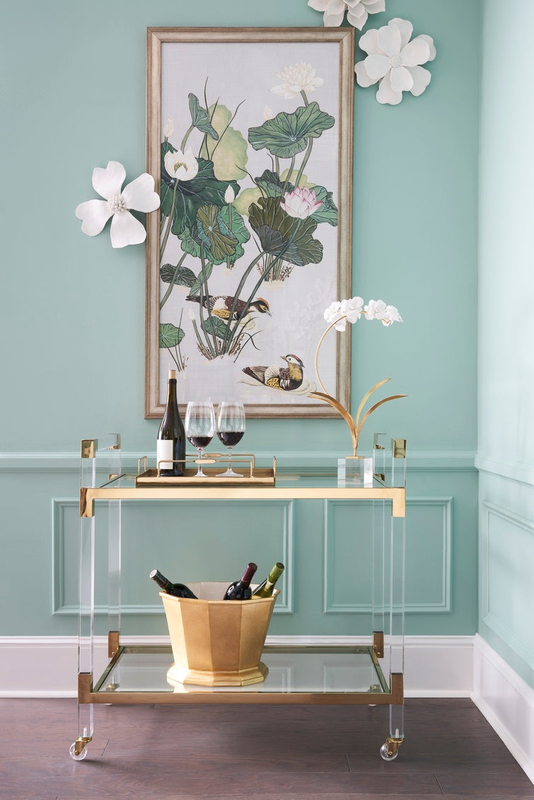 Acrylic Bar Cart - Brass