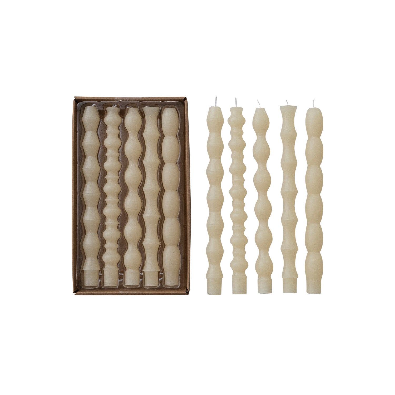 Unscented Cream Taper Candles | Set of 5