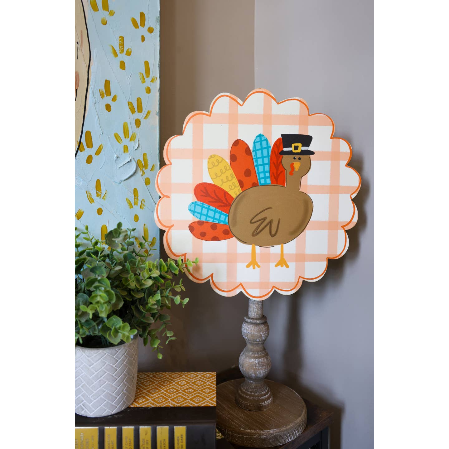 Patchy the Turkey Scalloped Topper