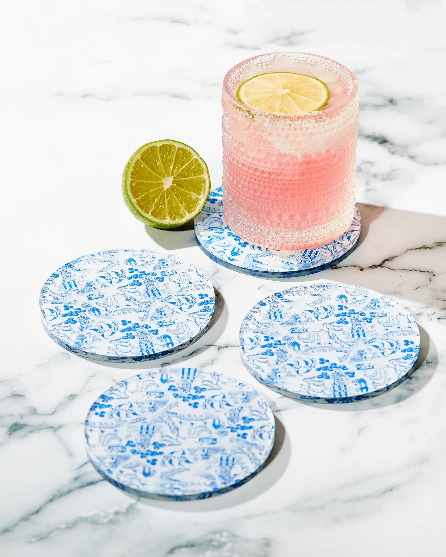Chinoiserie Print Coaster Boxed Set of 4