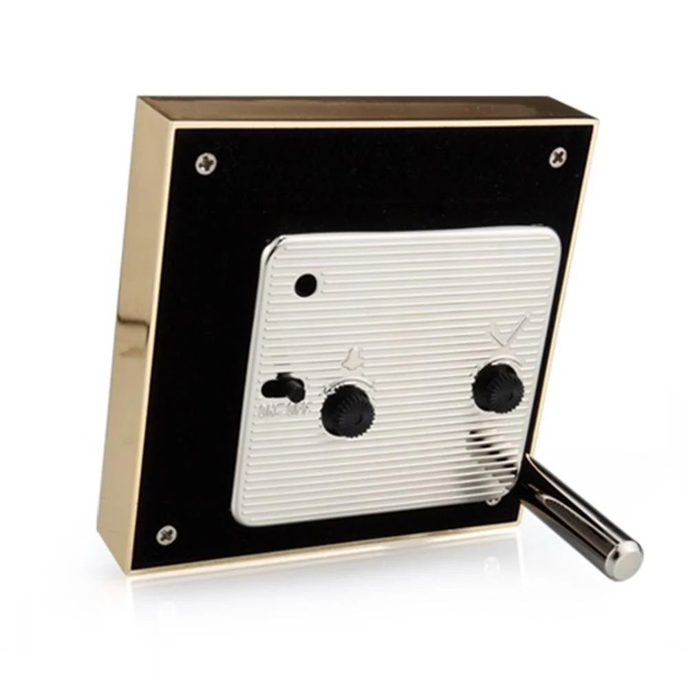 White & Gold Square Silent Alarm Clock
