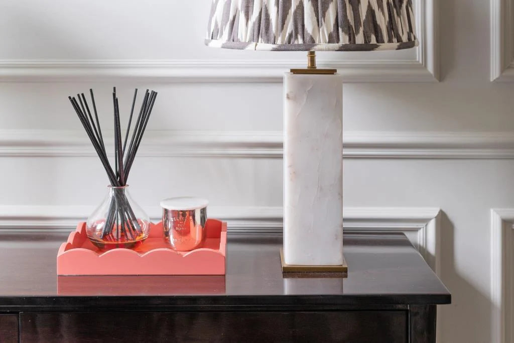 Small Rectangular Coral Pink Scalloped Tray