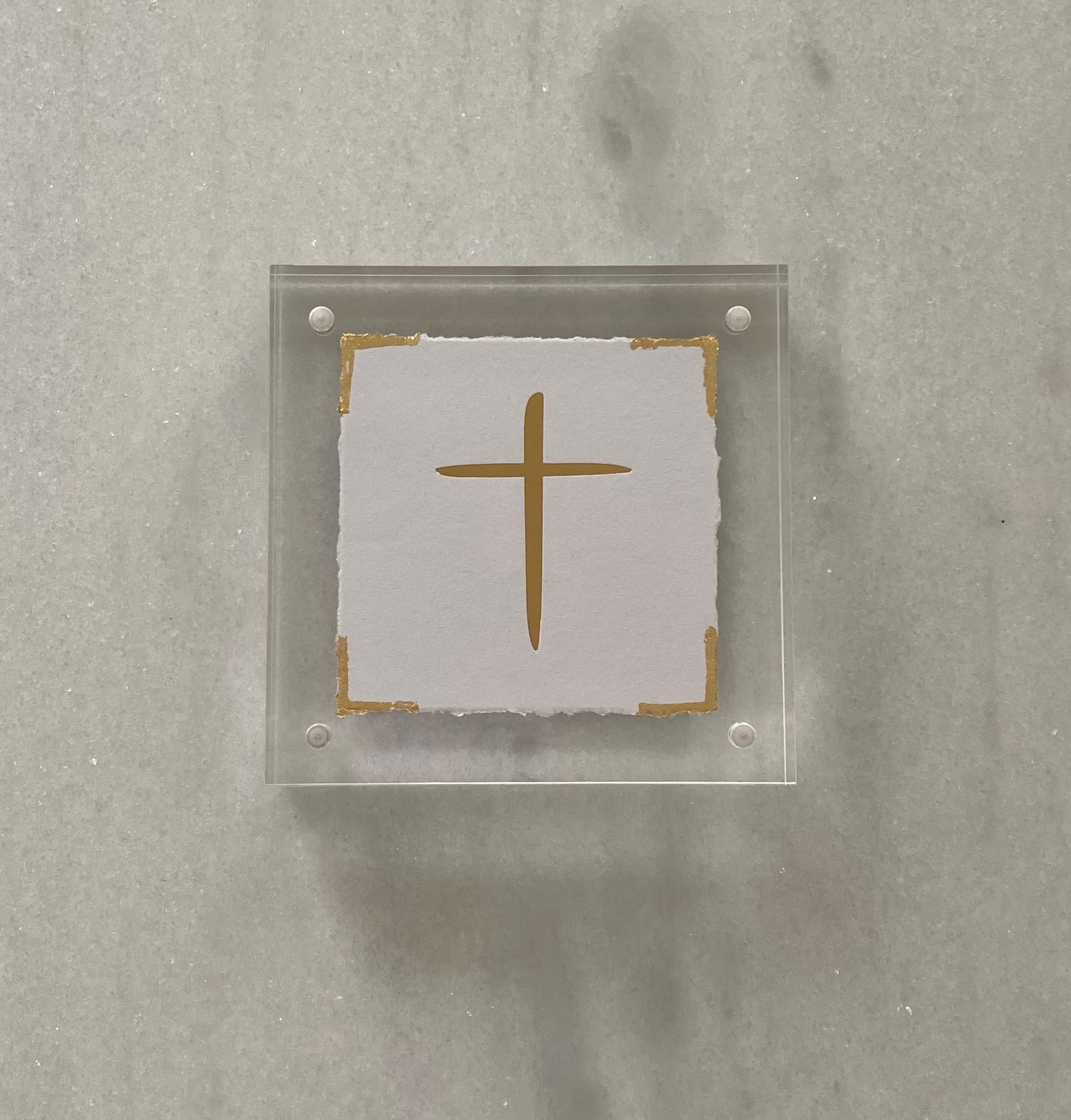 4x4 Gold Embossed Cross