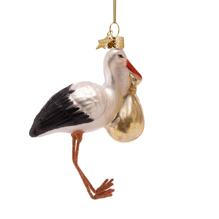 Stork with Baby Ornament